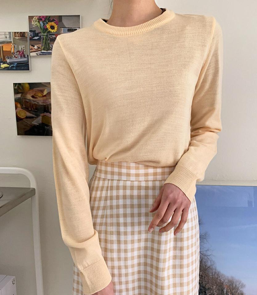 7COLORSラウンドニット・全7色・b00555 レディース 【tops】韓国ファッション トップス ニット 大人 長袖 ラウンドネック カラーニット 無地 ベーシック シンプル フェミニン カジュアル デイリー クリスマス 春 秋 年上