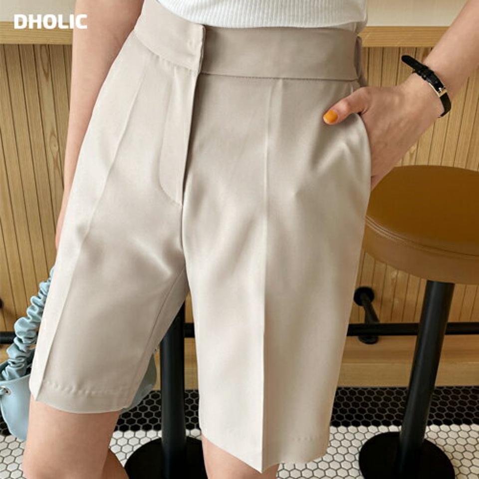 バックゴムハーフスラックス・全3色・t66914 レディース 【pt】韓国ファッション ボトムス ハーフ ハーフパンツ ハーフスラックス ハイウエスト バックゴム センタープレス 無地 シンプル 足長 美脚 カジュアル 春 秋