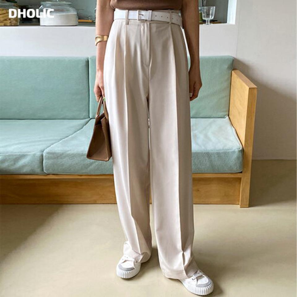 バックゴムストレートスラックス・全4色・t66962 レディース 【pt】韓国ファッション ボトムス ロング ロングパンツ スラックスパンツ スラックス バックゴム ストレート ハイウエスト 無地 シンプル フェミニン カジュアル 春 秋