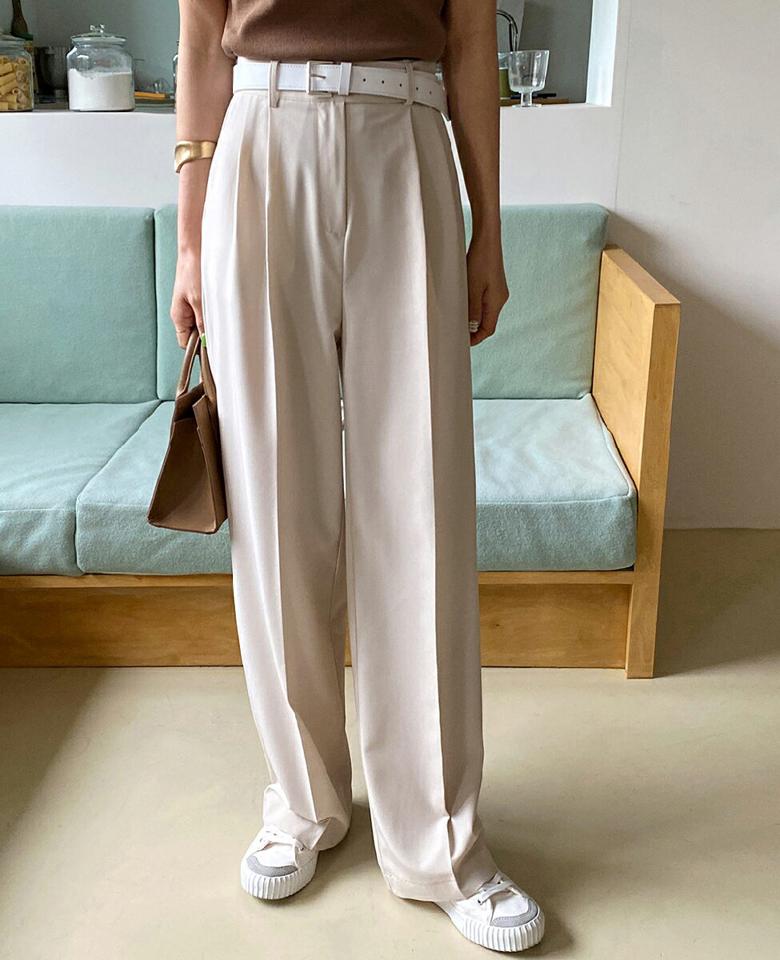 バックゴムストレートスラックス・全4色・t66962 レディース 【pt】韓国ファッション ボトムス ロング ロングパンツ スラックスパンツ スラックス バックゴム ストレート ハイウエスト 無地 シンプル フェミニン カジュアル 春 秋