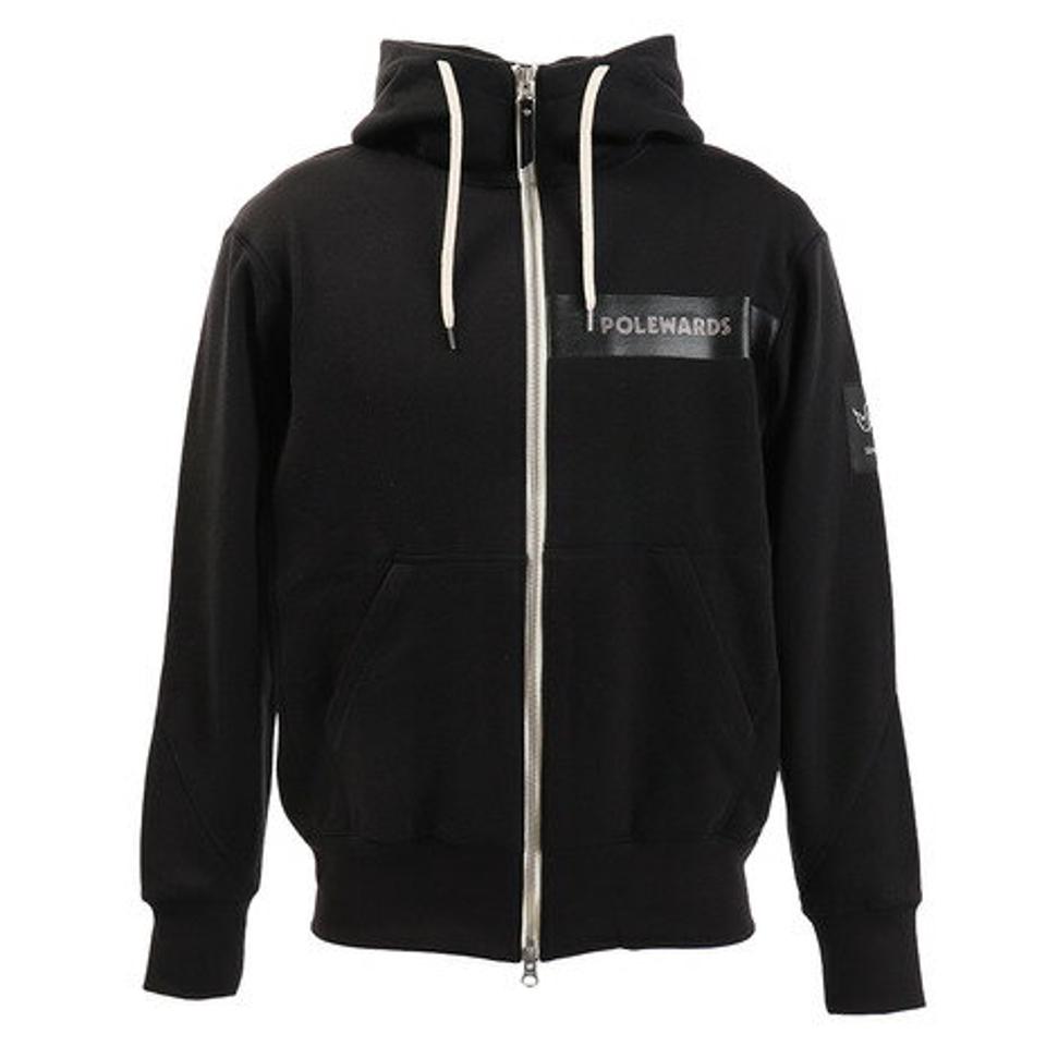POLEWARDS（メンズ）パーカー メンズ トレーナー スウェット ジップパーカー メンズ PW22JM14 BLK
