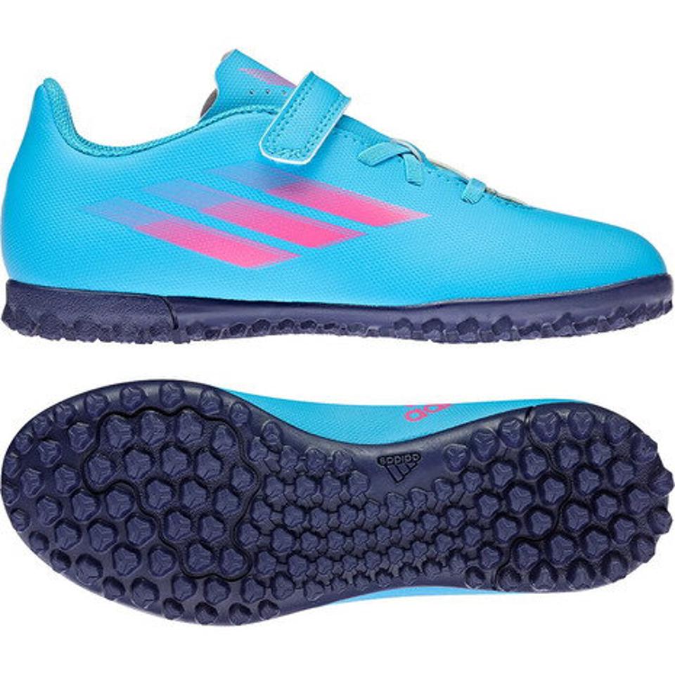 【2/5 24h限定 エントリー＆対象4店舗買い回りで最大P10倍！】アディダス（adidas）（キッズ）ジュニアサッカートレーニングシューズ エックス スピードフロー.4 H&L TF J GW7524 マジックテープ