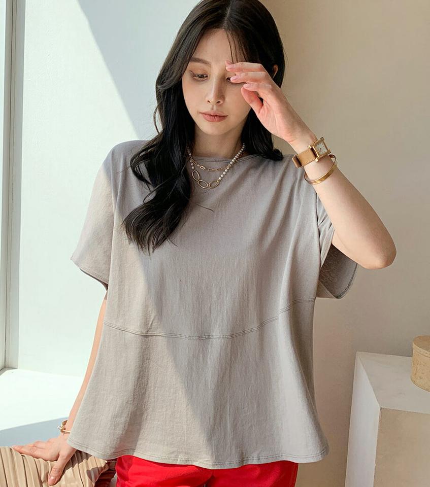 【スーパーセール特価】バックツイストスリットTシャツ・全4色・b72087 レディース 【tops】トップス Tシャツ 半袖 ハーフスリーブ 単色 無地 シンプル ベーシック スリット バックシャン カジュアル ラフ 春 夏 韓国ファッション ハイホリHIHOLLI