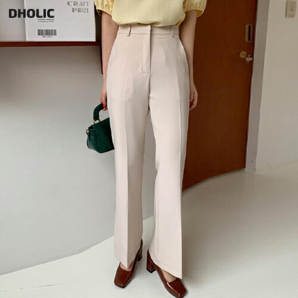 セミフレアスラックス・全3色・t66508 レディース 【pt】韓国ファッション ボトムス ロング ロングパンツ スラックスパンツ セミフレア ダーツ ループ付き 無地 シンプル フェミニン カジュアル 春 秋