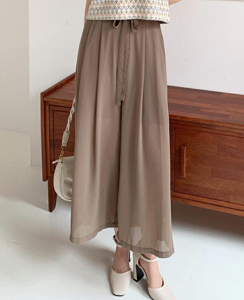 リボンツータックフレアパンツ・全3色・b66505 レディース 【pt】韓国ファッション ボトムス ロング ロングパンツ リボン ツータック フレアパンツ ハイウエスト 無地 シンプル フェミニン カジュアル 春 秋