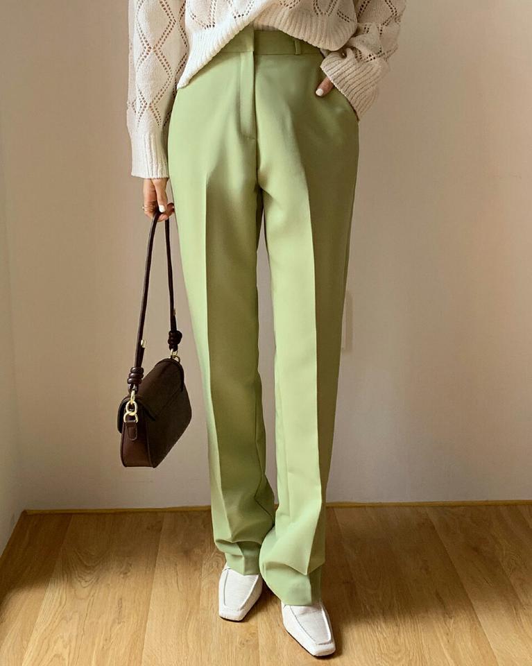 ストレートスラックス・全3色・t66506 レディース 【pt】韓国ファッション ボトムス ロング ロングパンツ スラックスパンツ スラックス ストレート ダーツ ハイウエスト 無地 シンプル フェミニン カジュアル 春 秋