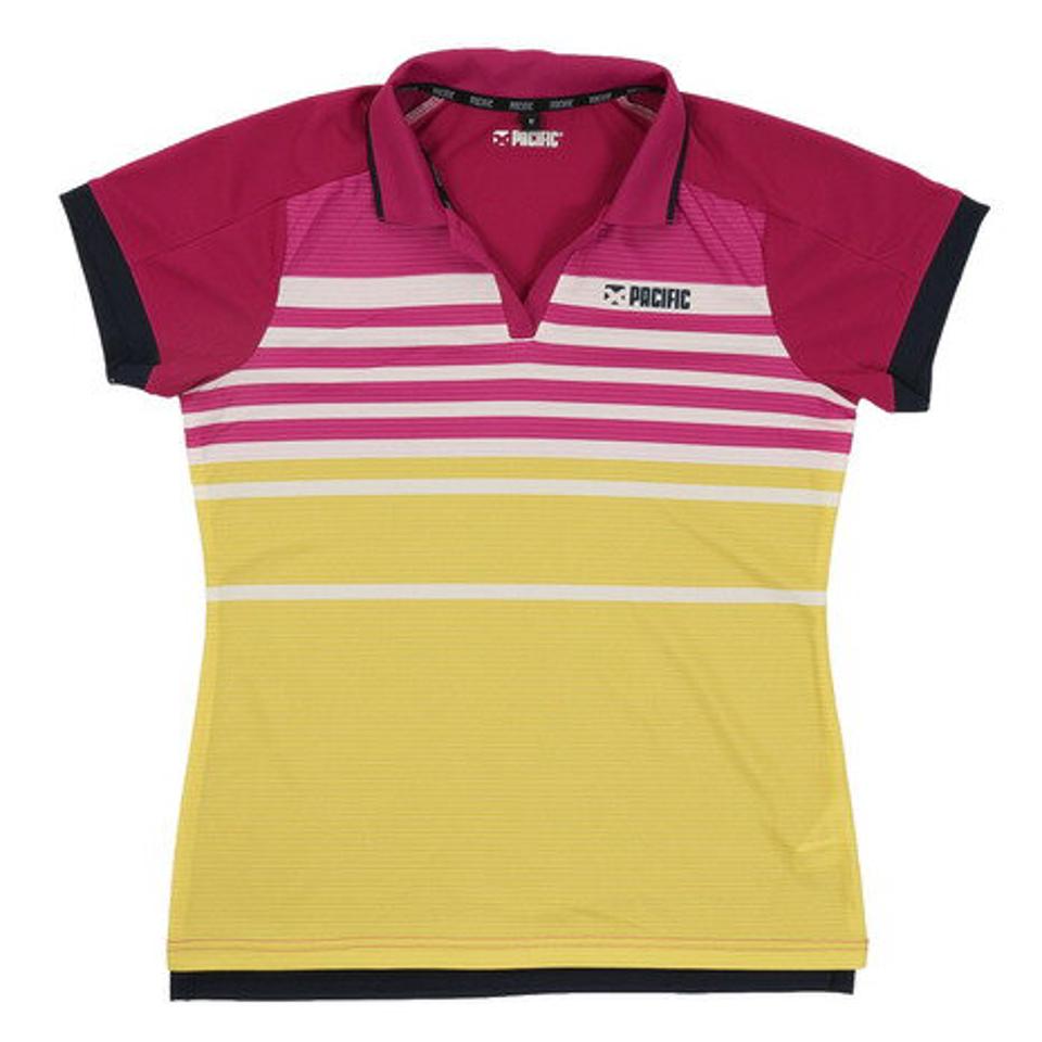 パシフィック（PACIFIC） テニスウェア レディース ドライプラス CA ボーダーポロシャツ PT20FW463 PNK （レディース）
