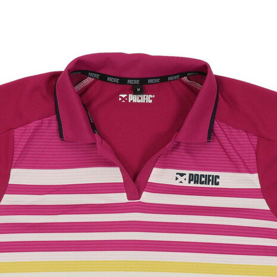 パシフィック（PACIFIC） テニスウェア レディース ドライプラス CA ボーダーポロシャツ PT20FW463 PNK （レディース）