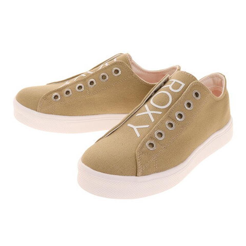 ロキシー(ROXY)(レディース)スニーカー キャンパス地 スリッポン キャメル ライトアップキャンパス LIGHT UP CAAS 21SPRFT211404