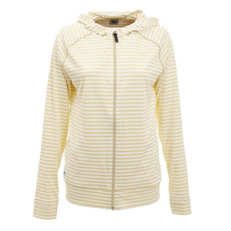 アリーナ（ARENA） T-body パーカー ラッシュガード ASN-0404W SND イエロー ボーダー 水陸両用 撥水 UVカット 紫外線対策 吸汗 速乾 普段着 （レディース）