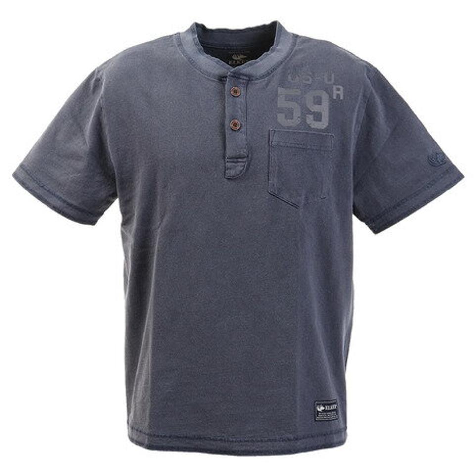 エルケクス（ELKEX） GARMENT DYED ヘンリーネックシャツ 881EK0SD3294NVY 半袖 オンライン価格 （メンズ）