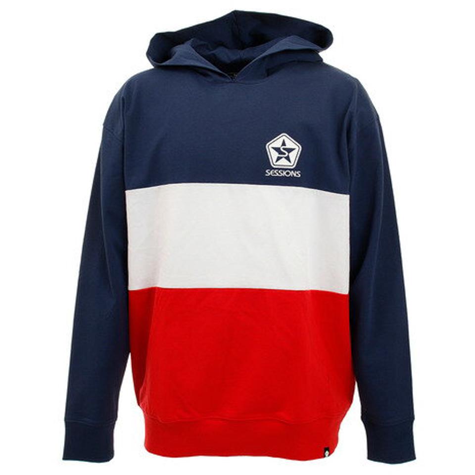 セッションズ（SESSIONS） ブロック パーカー 長袖 207114 NV/RD （メンズ）