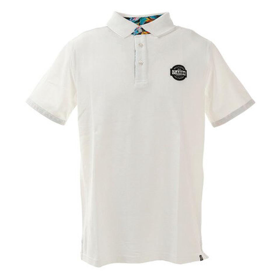 エアボーン(ARBN) ボタニカル 半袖ポロシャツ ABO9AW1286 WHT (メンズ)