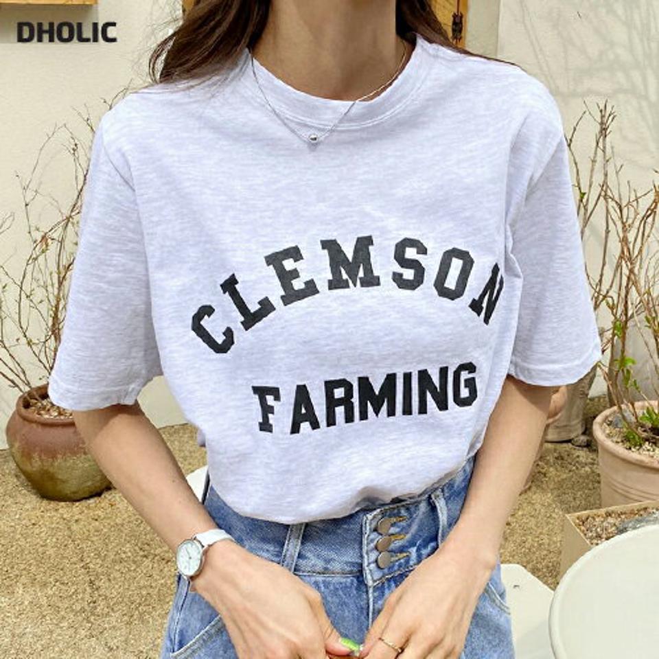 レタリングルーズTシャツ・全4色・t67014 レディース 【tops】韓国ファッション トップス Tシャツ 大人 半袖 ラウンドネック レタリング 英字 ロゴ コットン 綿 クロップド丈 ルーズ シンプル フェミニン カジュアル 夏 春 秋