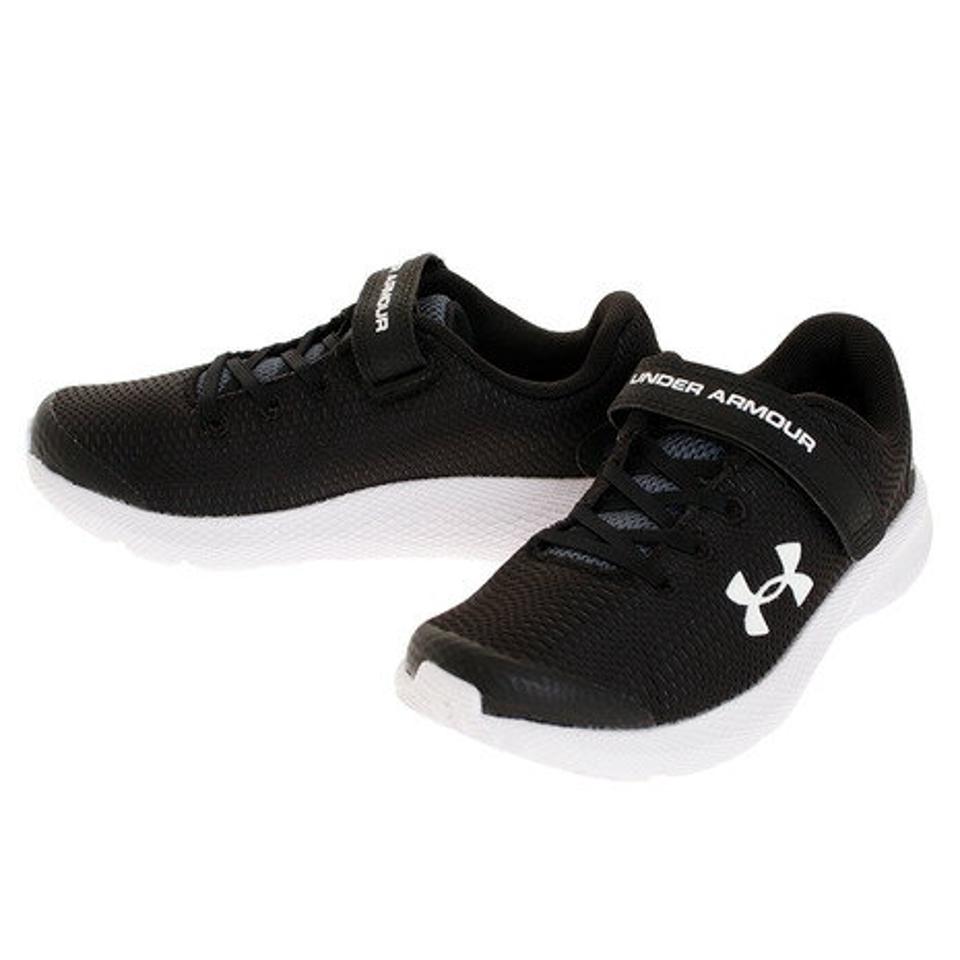 【ランニング対象品購入&エントリーでP10倍!8/19 20:00〜8/28 23:59】アンダーアーマー(UNDER ARMOUR) ジュニア プレスクール パスート 2 AC 3022861 BLK/WHT/WHT (キッズ)