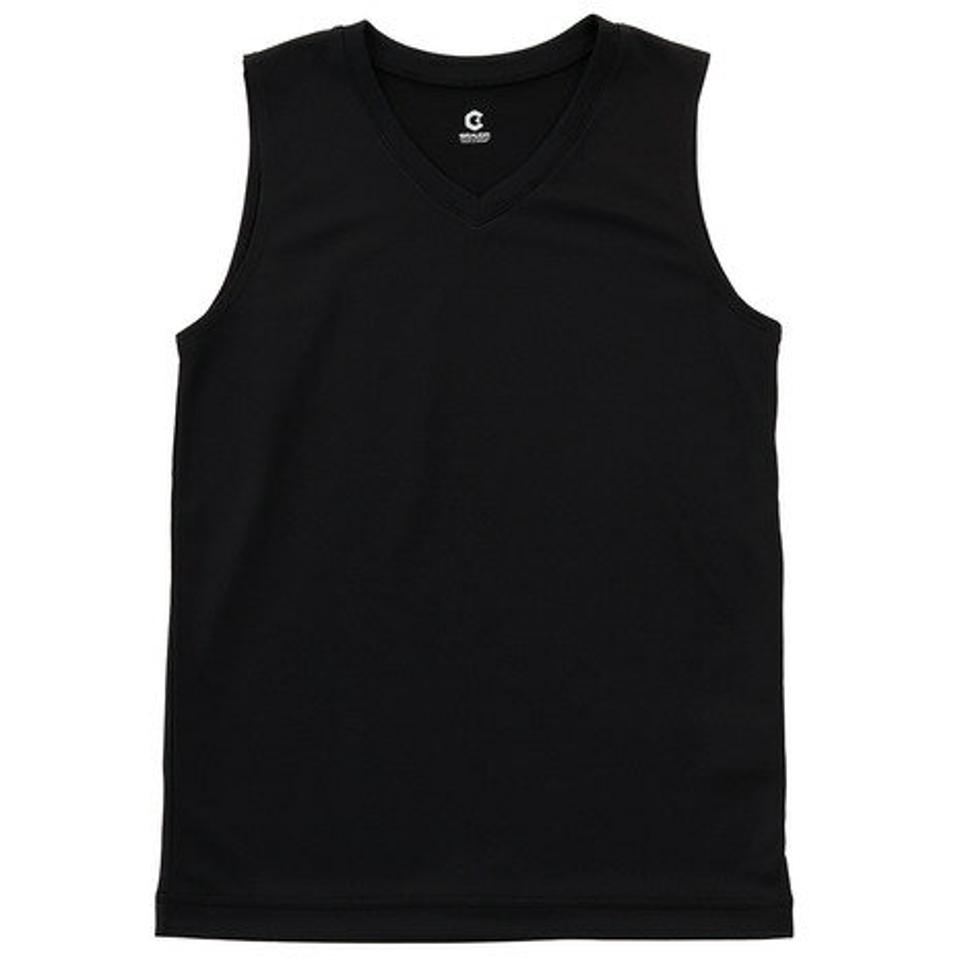 ジローム(GIRAUDM) サッカー ジュニア インナー ドライプラス(吸汗速乾)高通気Vネックインナーシャツ 742GM0ES9311 黒 (キッズ)