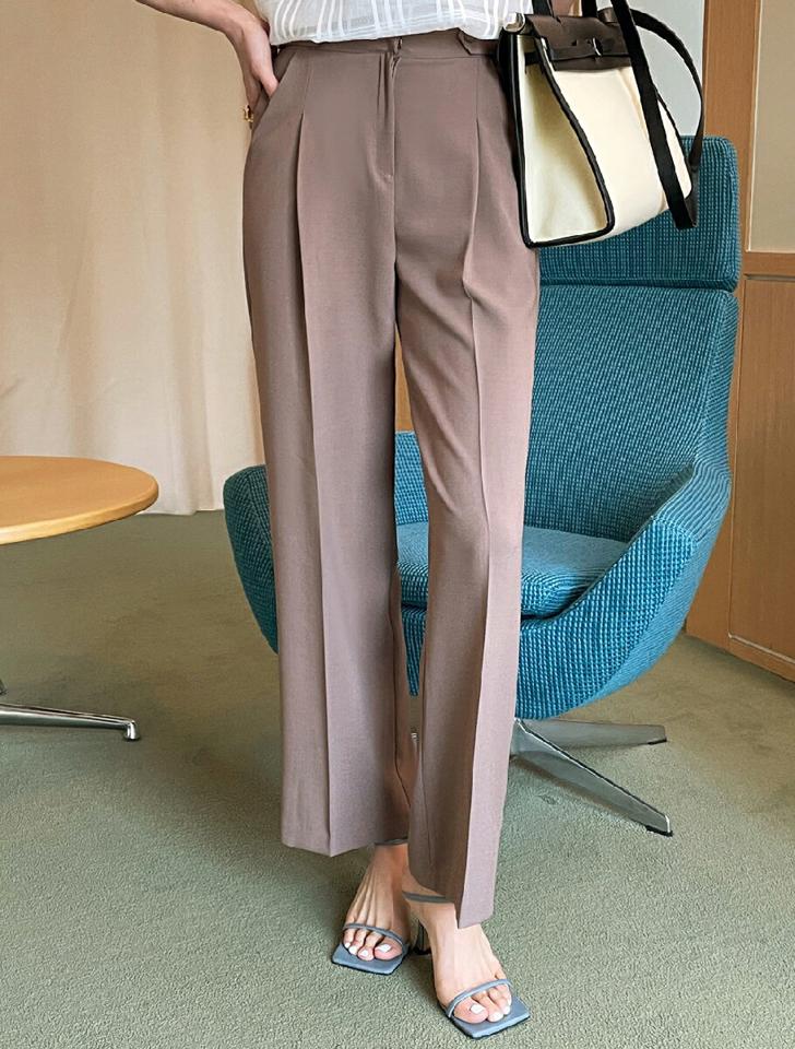 【10%OFF】ボタンワイドスラックス・全3色 レディース 【pt】パンツ スラックス ロング 丈 ベーシック 単色 無地 シンプル ワイド カラーパンツ オフィスカジュアル ボタン ワイド ハイウエスト 脚長 春 夏 秋 冬 韓国ファッション ハイホリHIHOLLI セール SALE