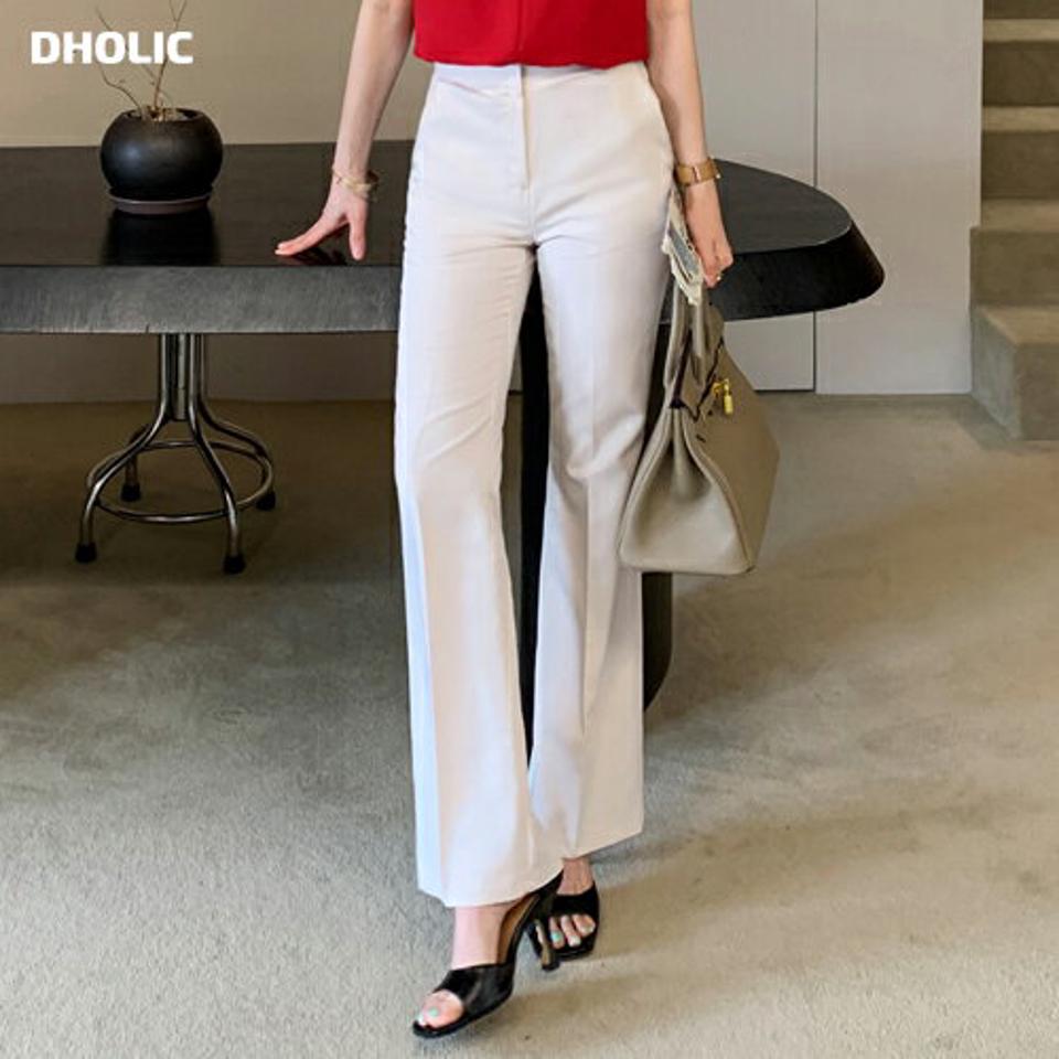 スリムフレアスラックス・全3色 レディース 【pt】スラックス ロング 丈 無地 単色 シンプル ベーシック パステル 春 夏 秋 冬 パンツ オフィスカジュアル きれいめ 大人っぽ フレア ダーツ 韓国ファッション ハイホリHIHOLLI