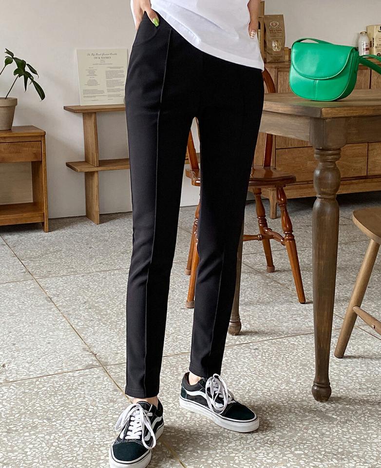 センタープレススキニーパンツ・全2色・b66544 レディース 【pt】パンツ ズボン ロングパンツ スキニーパンツ スリム センタープレス 単色 無地 シンプル ベーシック カジュアル ラフ ハイウエスト ストレッチ ゴム 春 秋 韓国ファッション