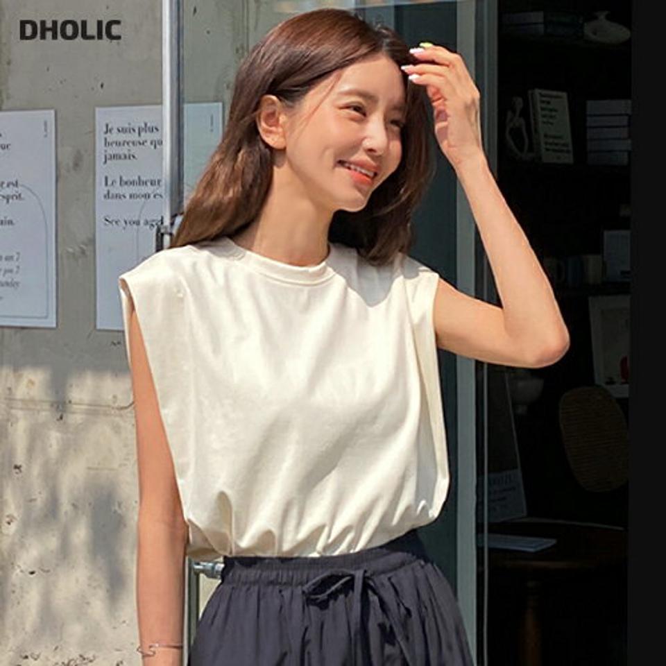 フレンチスリーブTシャツ・全5色・b66555 レディース 【tops】トップス フレンチスリーブ ノースリーブ ショートスリーブ 単色 無地 シンプル ベーシック カジュアル ラフ タンクトップ ラウンドネック 無地T 二の腕カバー 春 夏 韓国ファッション