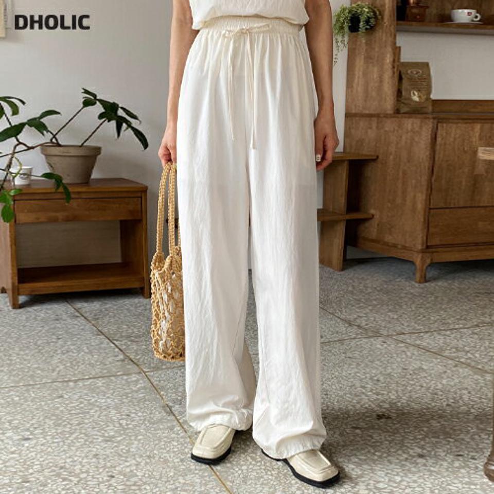 2WAYワイドパンツ・全3色・t66539 レディース 【pt】パンツ ズボン ロングパンツ ワイドパンツ 単色 無地 シンプル ラフ カジュアル ウエストゴム ジョガーパンツ 体型カバー ナイロン ドローコード 韓スト 春 夏 秋 韓国ファッション