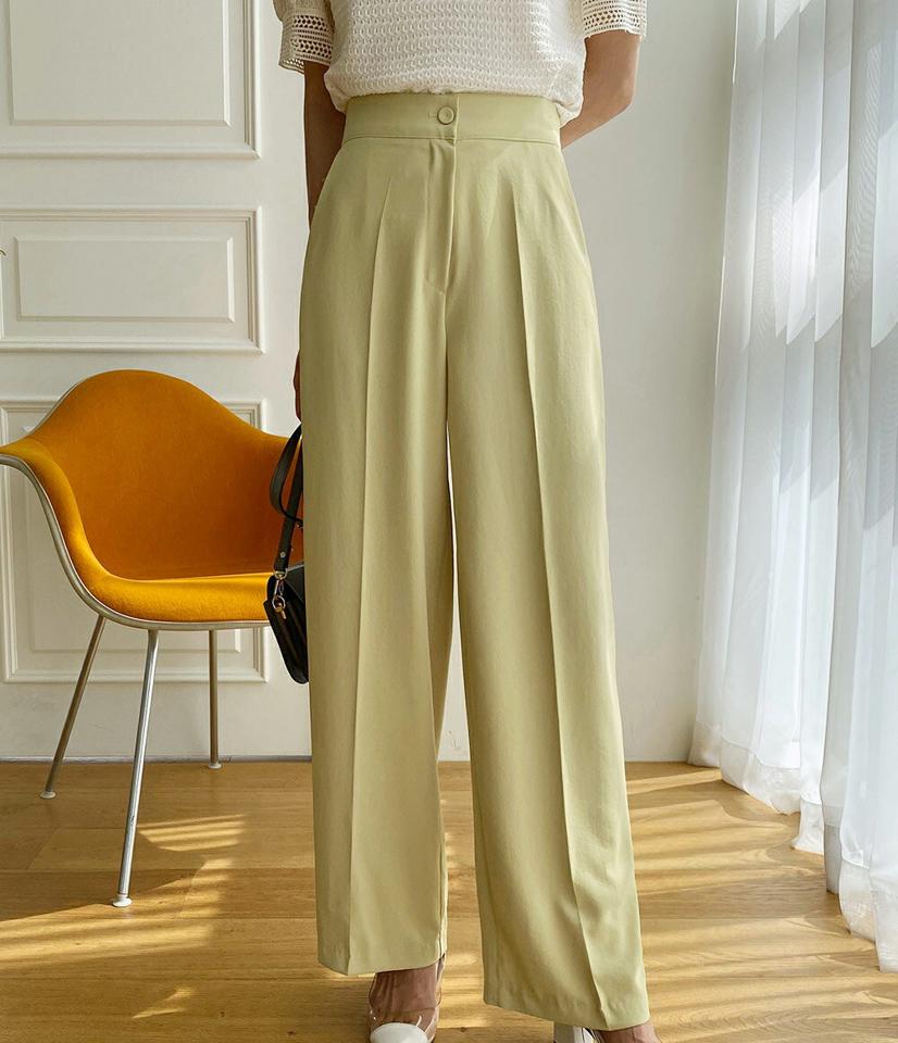 バックシークレットゴムストレートスラックス・全3色・b67042 レディース 【pt】韓国ファッション ボトムス ロング ロングパンツ スラックスパンツ スラックス シークレットゴム ストレート ハイウエスト 無地 シンプル フェミニン 春 秋