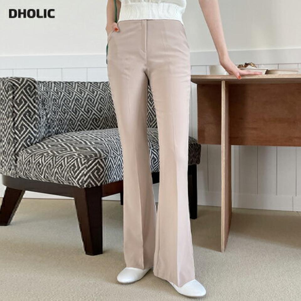 センタープレスフレアスラックス・全4色・t00651 レディース 【pt】韓国ファッション ボトムス ロング ロングパンツ スラックスパンツ スラックス センタープレス フレア スリム 無地 シンプル フェミニン カジュアル 春 秋