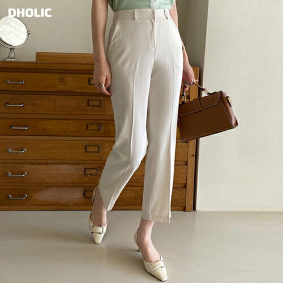 リネン混スリットテーパードスラックス・全3色・b71935 レディース 【pt】スラックス パンツ ズボン ロングパンツ テーパード スリット リネン 単色 無地 シンプル ベーシック 大人 オフィスカジュアル 春 夏 韓国ファッション ハイホリHIHOLLI