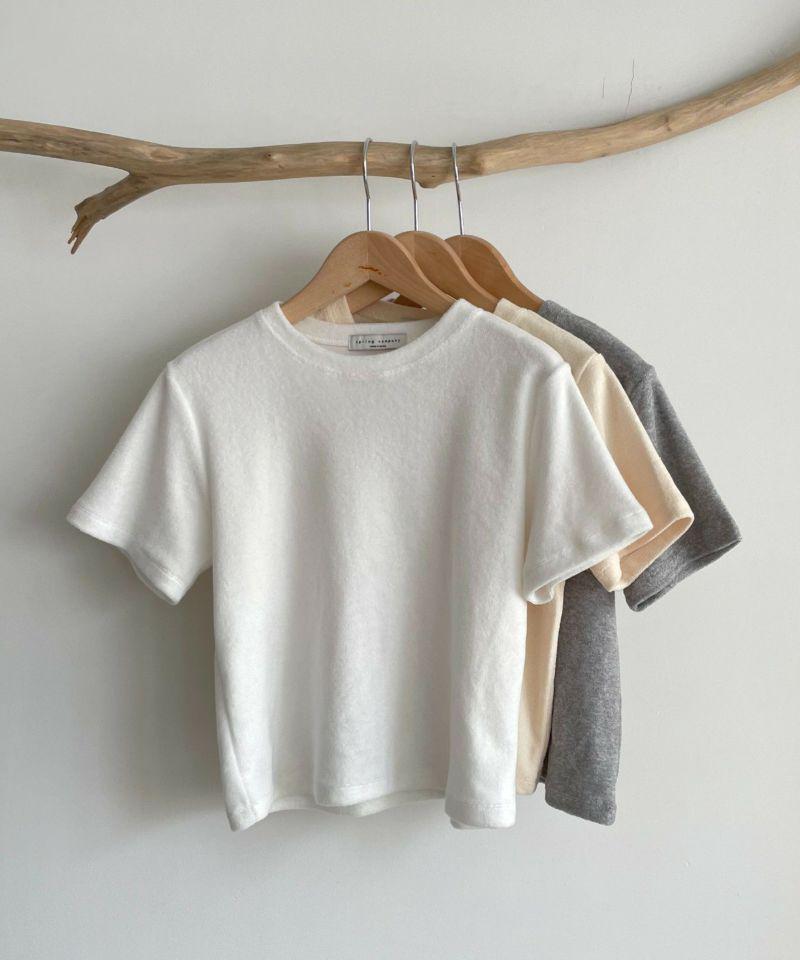 El mar(エルマール)パイルクロップド丈半袖Tシャツ