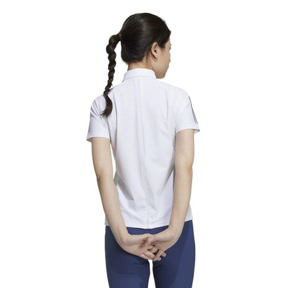 アディダス（adidas） ゴルフウェア スリーブストライプス 半袖ストレッチボタンダウンシャツ 23300-GM3738 W （レディース）