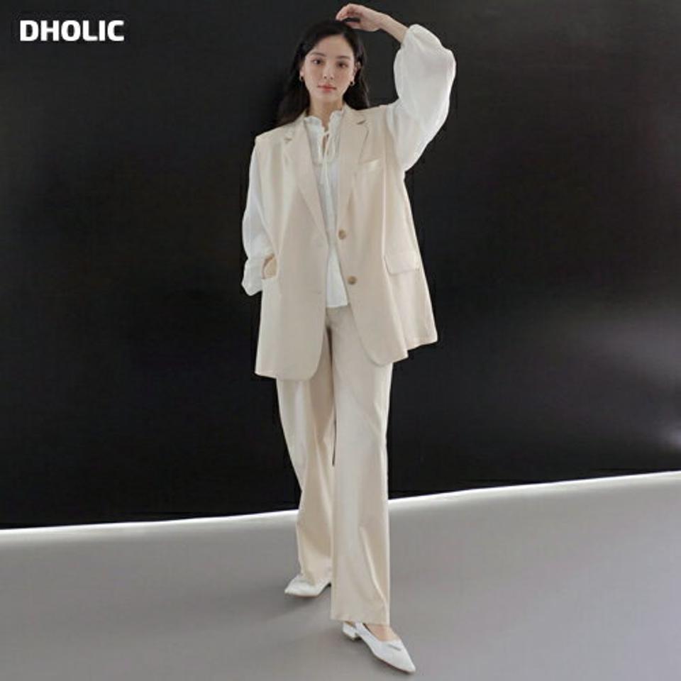 オーバーフィットベスト&アンバランスボタンスラックスSET・全3色 レディース 【pt】セット セットアップ ベスト スリーブレス ノースリーブ パンツ スラックス ロング丈 単色 無地 シンプル ベーシック 春 夏 韓国ファッション ハイホリHIHOLLI