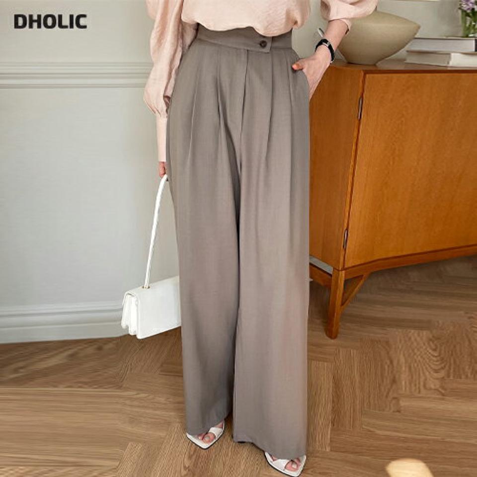 タックスラックス・全3色・t66988 レディース 【pt】スラックス パンツ ズボン ロングパンツ タック 単色 無地 シンプル ベーシック 大人 オフィスカジュル ハイウエスト ワイド 春 夏 韓国ファッション