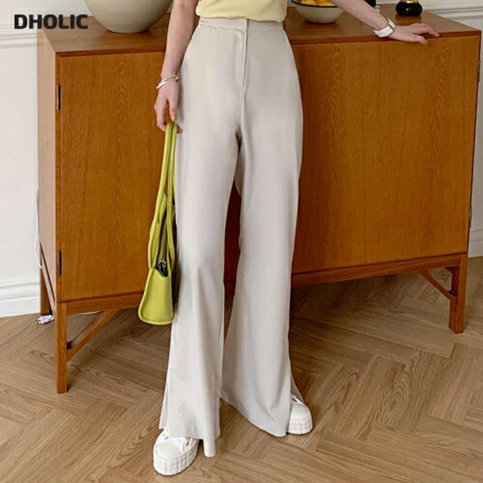 スリットフレアスラックス・全3色・t66987 レディース 【pt】スラックス パンツ ズボン ロングパンツ 単色 無地 シンプル ベーシック 大人 フレア ハイ絵薄と スリット 春 夏 秋 韓国ファッション