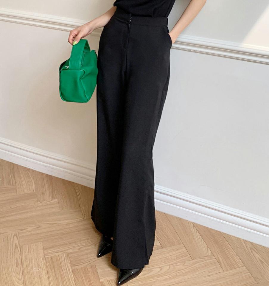 スリットフレアスラックス・全3色・t66987 レディース 【pt】スラックス パンツ ズボン ロングパンツ 単色 無地 シンプル ベーシック 大人 フレア ハイ絵薄と スリット 春 夏 秋 韓国ファッション