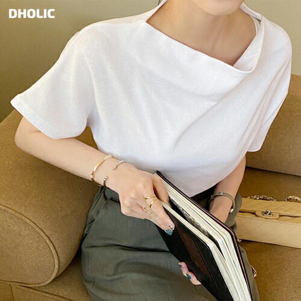 ボートネック半袖Tシャツ・全7色 レディース 【tops】トップス Tシャツ 半袖 単色 無地 シンプル 春 夏 ボートネック カラバリ ベーシック ナチュラル 楽ちん カジュアル 可愛い かわいい 韓国ファッション ハイホリHIHOLLI