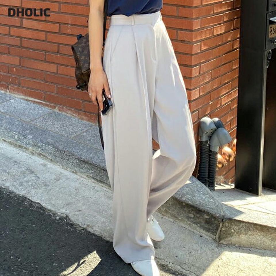 ワンタックストレートスラックス・全4色・t67137 レディース 【pt】スラックス パンツ ズボン ストレート タック 単色 無地 シンプル 大人 きれいめ オフィスカジュアル ハイウエスト ベーシック ロングパンツ 春 夏 秋 韓国ファッション