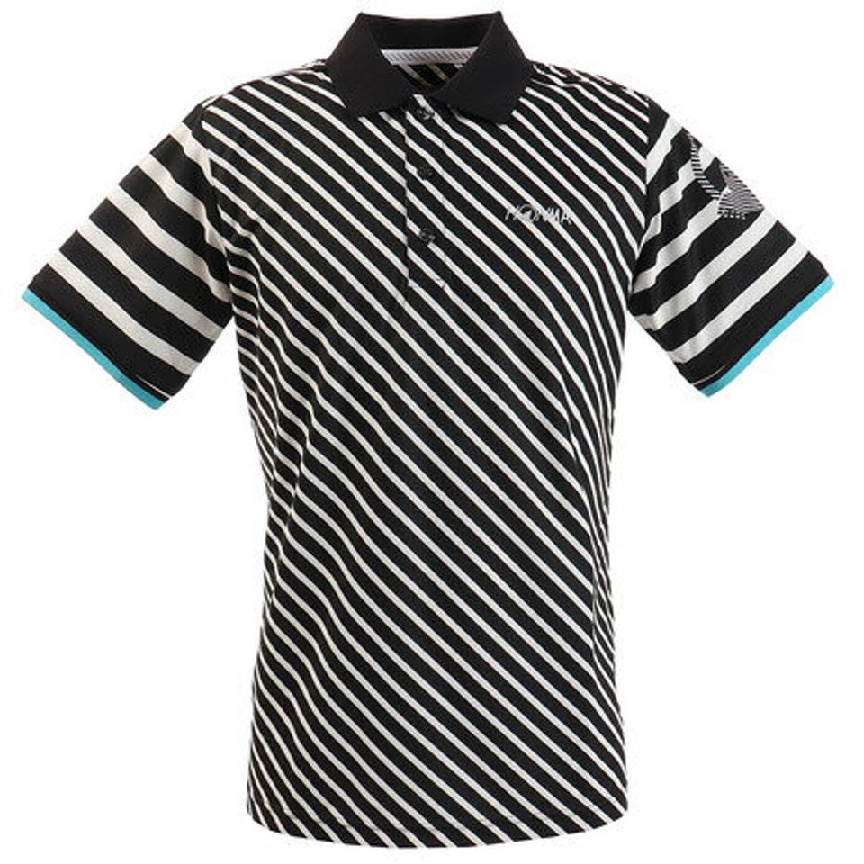 本間ゴルフ（HONMA）（メンズ）ゴルフウエア メンズ ハイゲージ ストライプショートスリーブシャツ 031-733118-BK