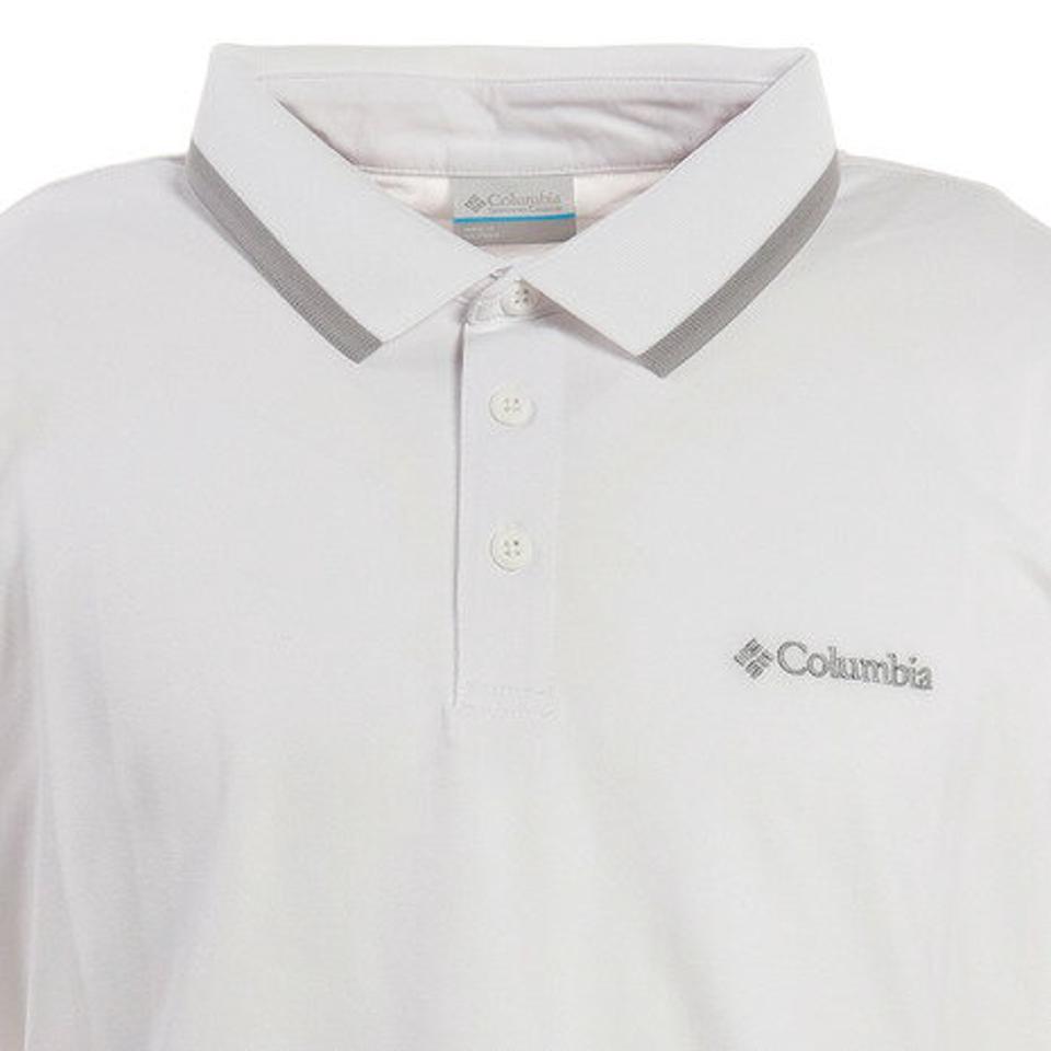 コロンビア（Columbia） コーブドームビュートソリッドピケポロ ホワイト AE0412 100 半袖ポロシャツ アウトドアカジュアル キャンプ UVカット ロゴ （メンズ）