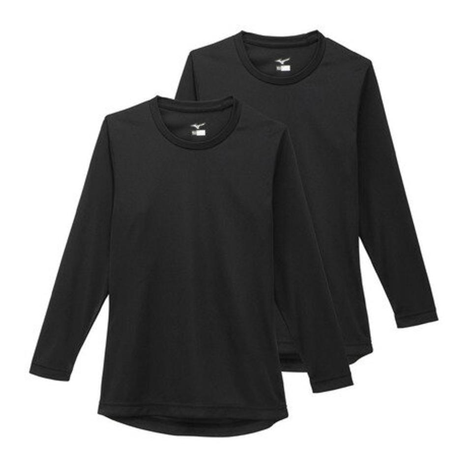 ミズノ（MIZUNO） 野球 アンダーシャツ ジュニア ローネック 長袖 インナー シャツ 2枚組 12JA0Q1309 （キッズ）