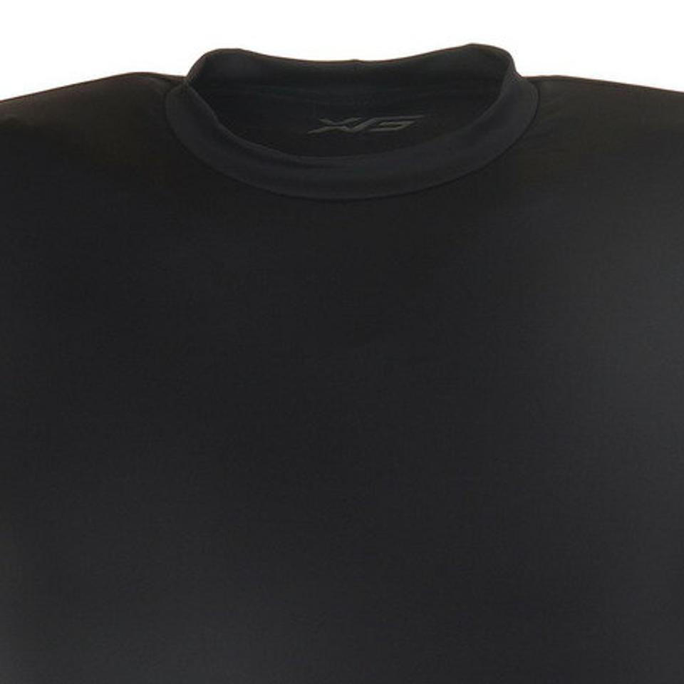 【2点10％OFFクーポン! 24日迄】エックスティーエス（XTS）（メンズ）野球 アンダーシャツ 半袖 ストレッチ 丸首 インナー シャツ 723G6ES4172 黒