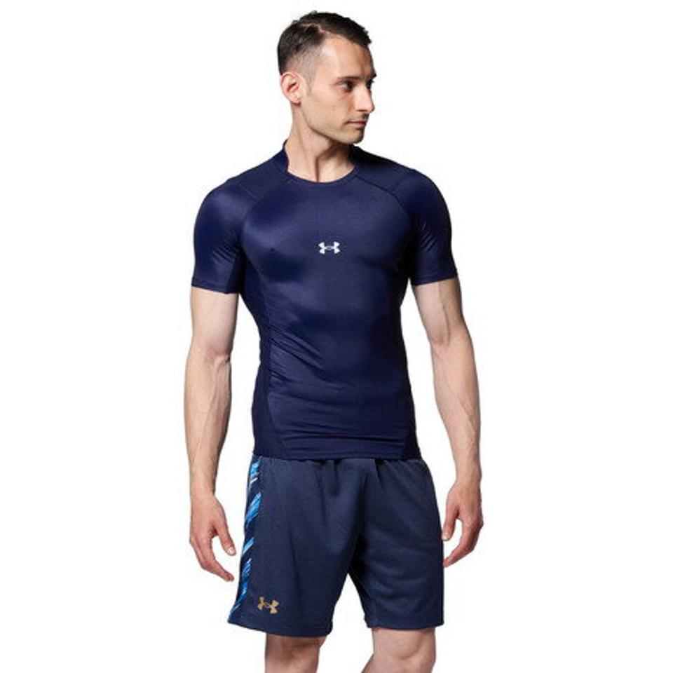 アンダーアーマー（UNDER ARMOUR） 野球 アンダーシャツ アイソチル コンプレッション 半袖インナー シャツ 1364732 MDN BB ネイビー （メンズ）