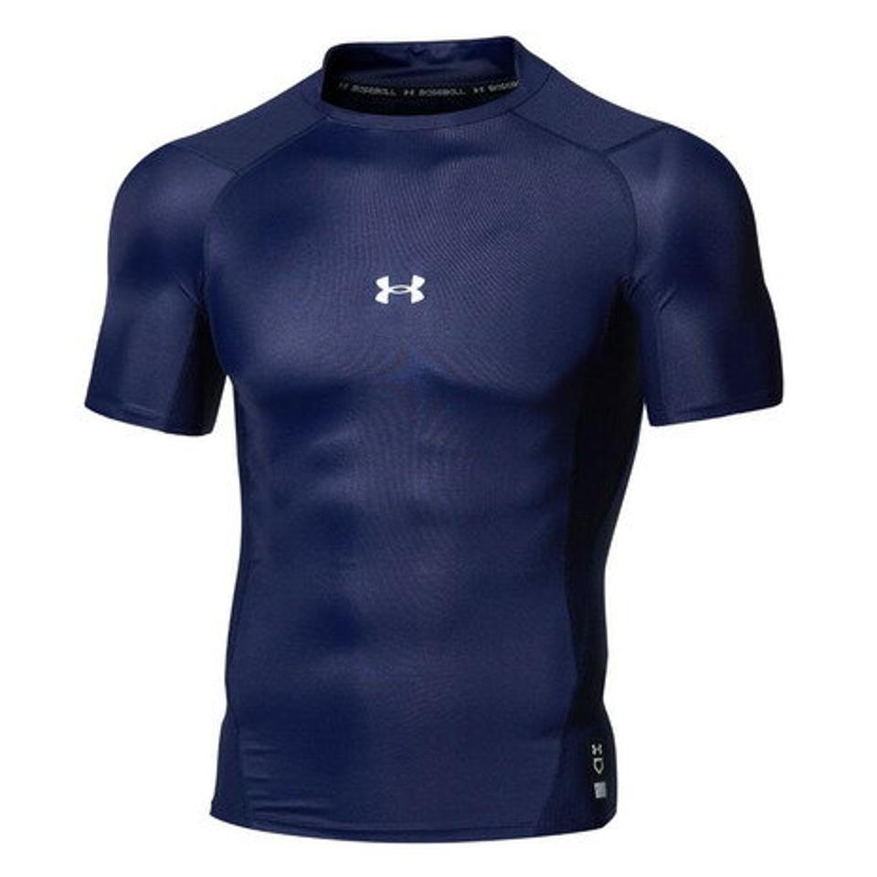 アンダーアーマー（UNDER ARMOUR） 野球 アンダーシャツ アイソチル コンプレッション 半袖インナー シャツ 1364732 MDN BB ネイビー （メンズ）
