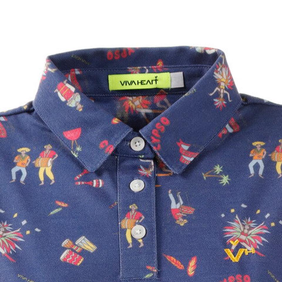 ビバハート（VIVA HEART） ゴルフウエア ポロシャツ レディース カーニバル柄ポロシャツ 012-22443-098 （レディース）