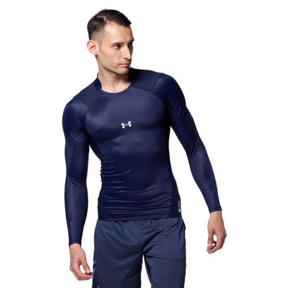アンダーアーマー（UNDER ARMOUR） 野球 アンダーシャツ アイソチル コンプレッション ロングスリーブ クルー 1364468 ネイビー （メンズ）