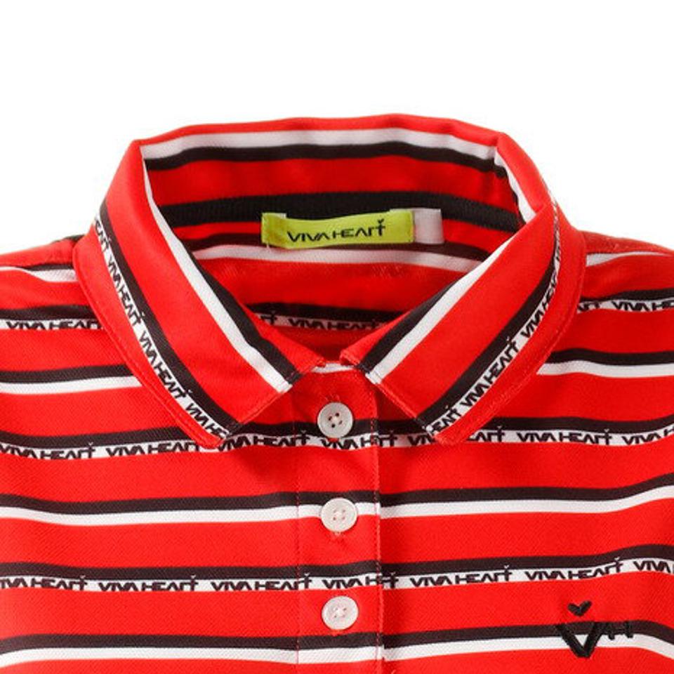 ビバハート（VIVA HEART） ゴルフウエア ポロシャツ レディース ロゴボーダーポロシャツ 012-22342-063 （レディース）