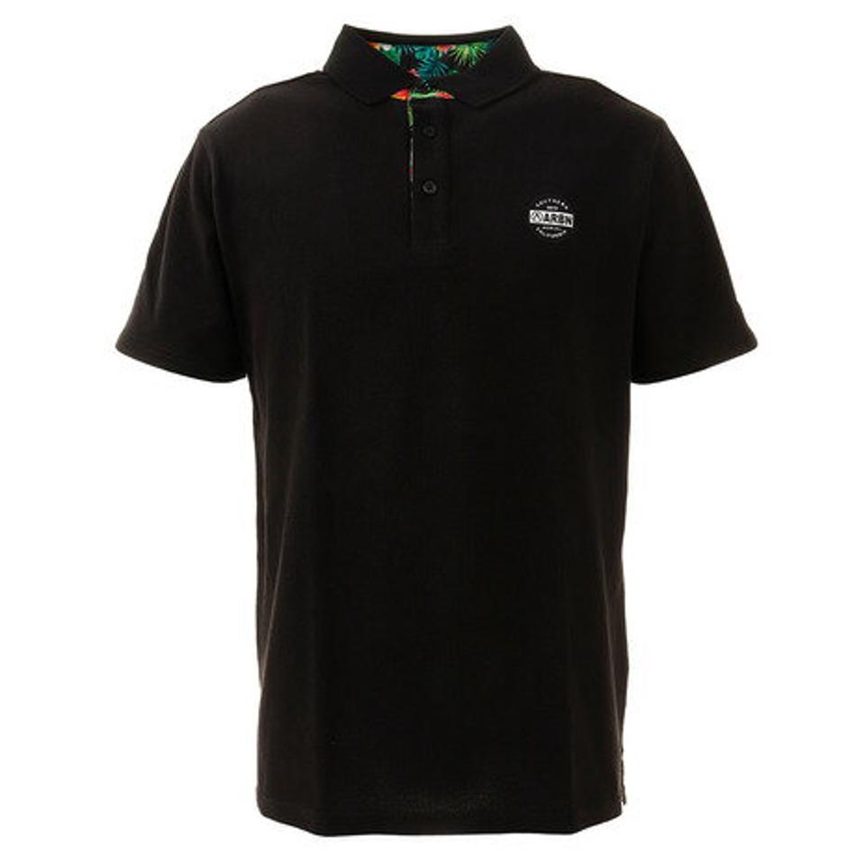 エアボーン（ARBN） ボタニカル 半袖ポロシャツ ABO9AW1286 BLK （メンズ）