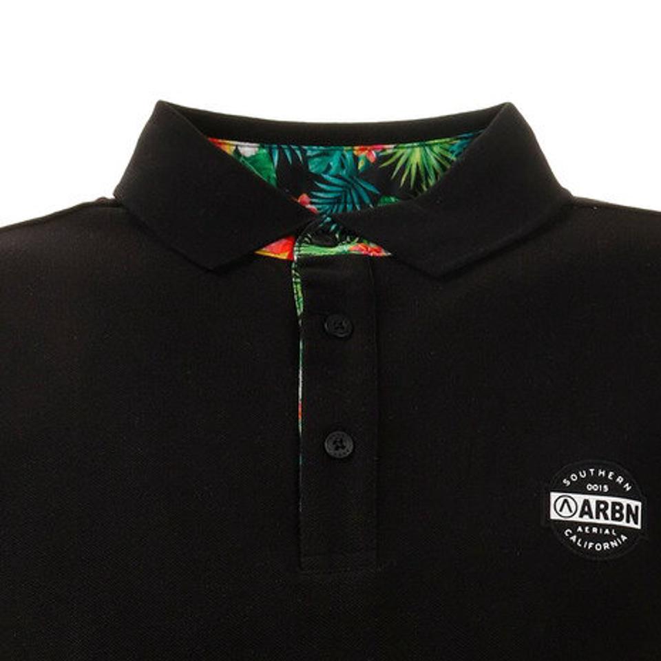 エアボーン（ARBN） ボタニカル 半袖ポロシャツ ABO9AW1286 BLK （メンズ）