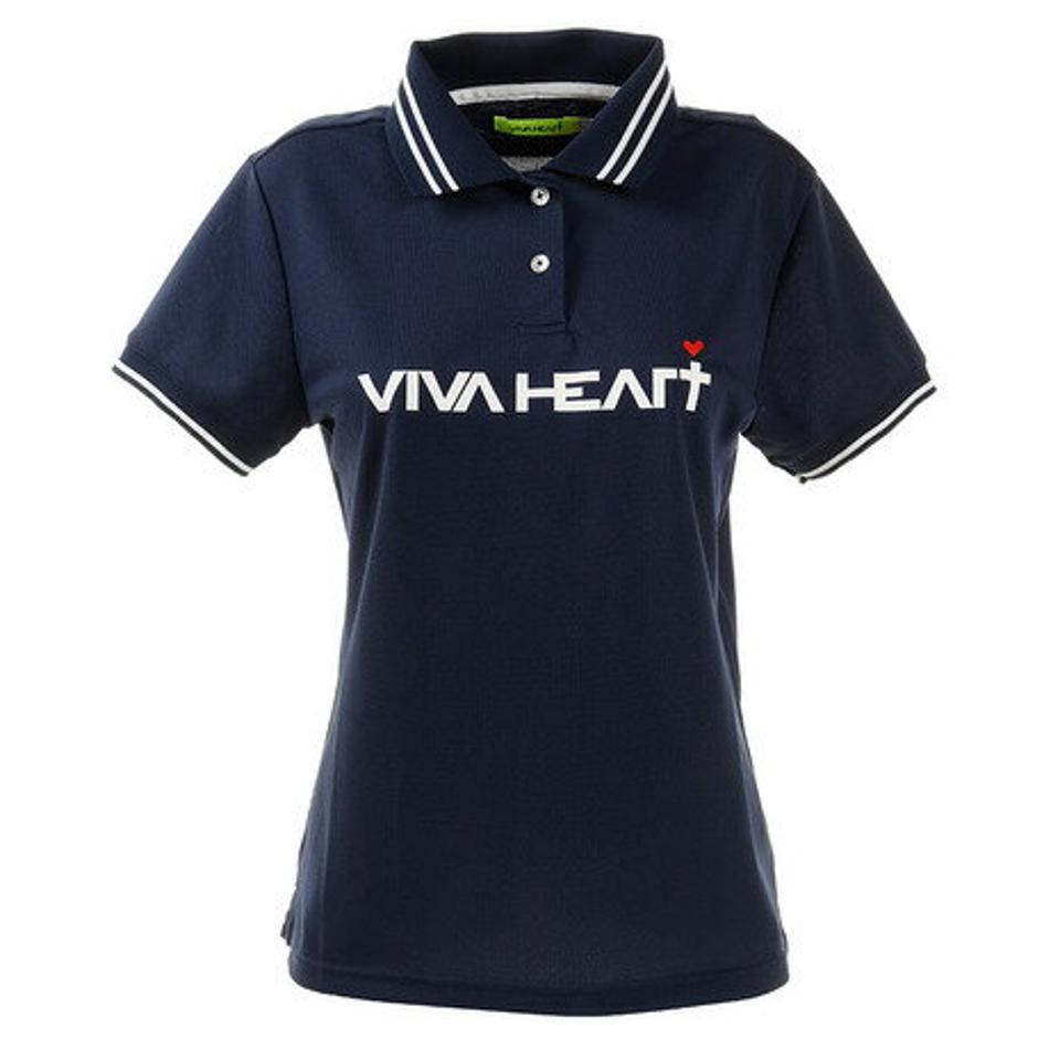 ビバハート(VIVA HEART) ゴルフウエア ポロシャツ レディース シンプルロゴ半袖ポロシャツ 012-22340-098 (レディース)