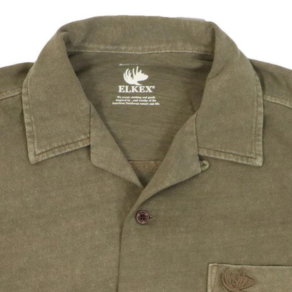 エルケクス（ELKEX） GARMENT DYED シャツ 881EK0SD3293KHK （メンズ）