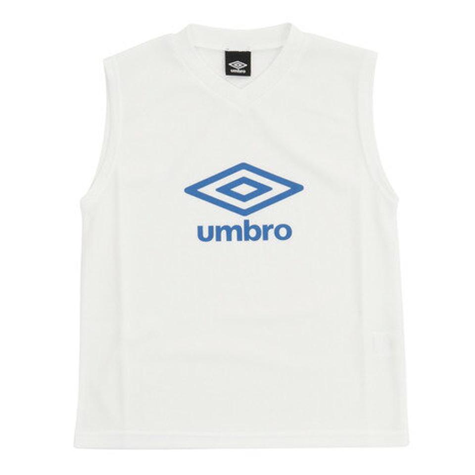 アンブロ（UMBRO） サッカーウェア ジュニア ノースリーブプラクティスシャツ UUJTJA66 WHT （キッズ）